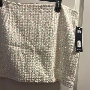 Mango White Mini Pencil Skirt for Cocktail